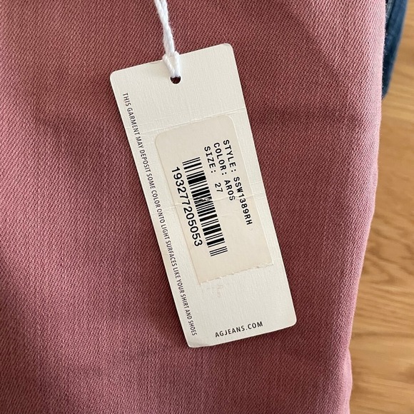 NEW AG Adriano Goldschmied Jeans Legging Ankle Super Skinny Raw Hem Pink Size 27 - Picture 4 of 7